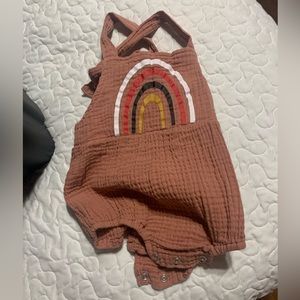 6-9 month Rainbow overall outfit
